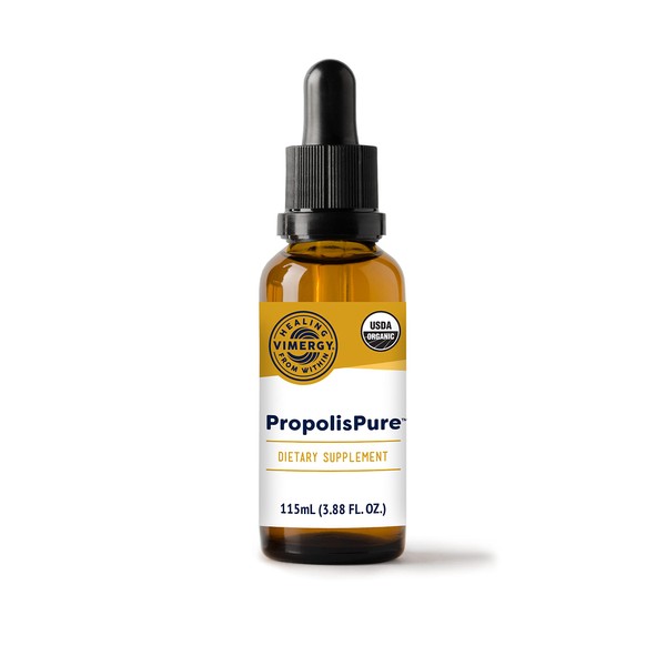 Vimergy PropolisPure ® –USDA Organic Propolis Liquid Extract – Immune Support Supplement - Natural Oral & Heart Health Support - Propolis Tincture from Honeybees ––- Gluten-Free & Paleo (115 ml)