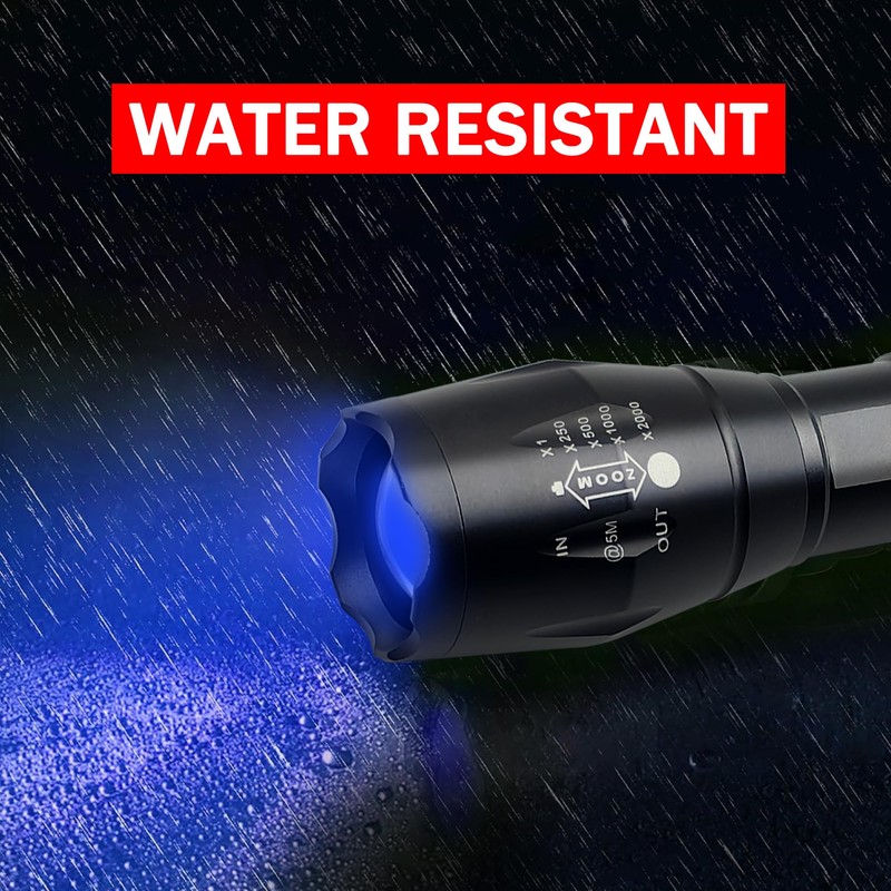 High Power Blue LED Flashlight,Zoomable Long Range Single Mode Blue