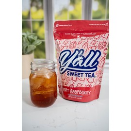 Y'all Sweet Tea - Raspberry Flavored Iced Tea Bags One Gallon Size in 10 Gallons Per Pack Quick Brew Southern Ice Tea with Bold Raspberry Flavor | As Seen on Shark Tank (Caffeinated)
