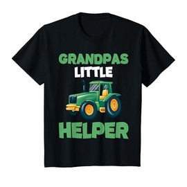 Kids Funny Grandpas Little Helper Tractor Boy Farmer T-Shirt