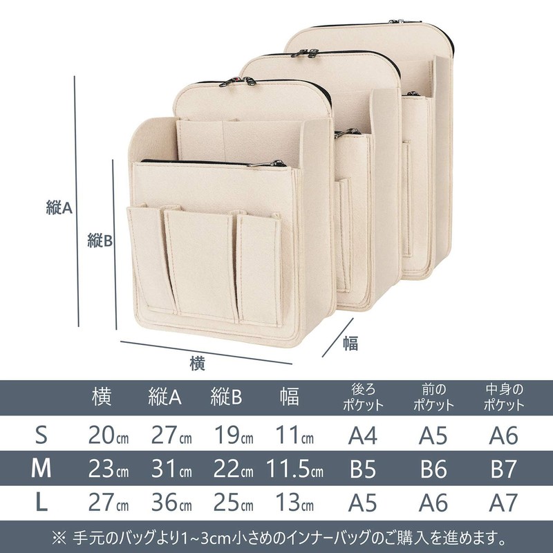 VANCORE Back-In Backpack, Vertical, A4, A5, B5, Backpack-In Bag, Organize