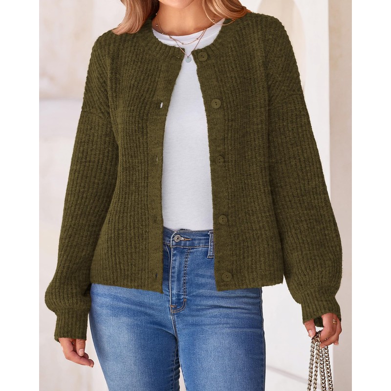 BTFBM Cardigan Sweaters for Women Fall 2025 Long Sleeve Button