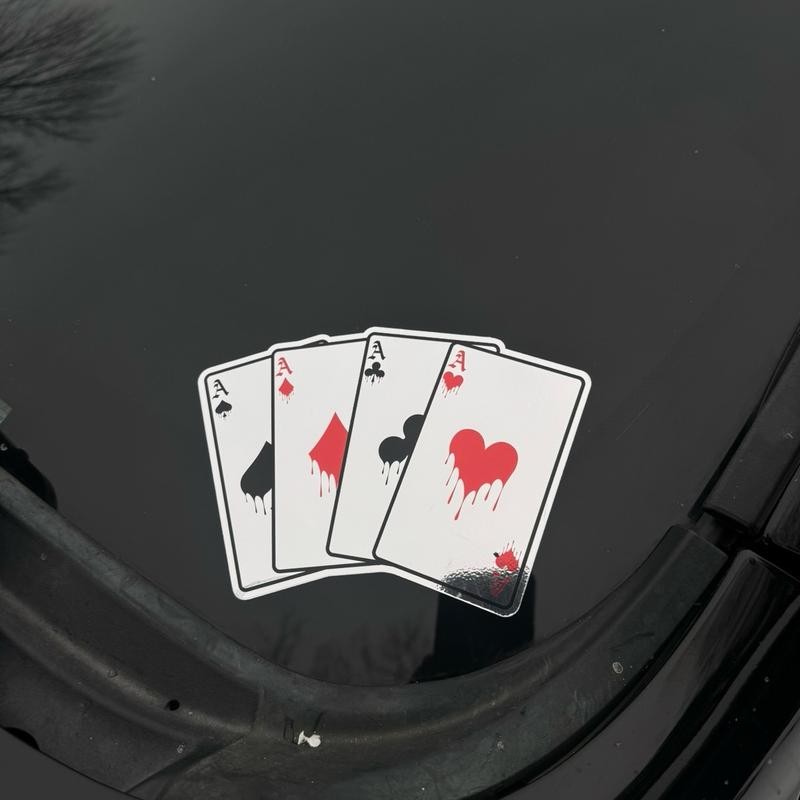Ace Playing Card Chrome Sticker - High Quality Printed Vinyl