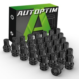 AUTOPTIM 32PCS M14x1.5 OEM Lug Nuts - Replacement for 2017-2023 Ford F250 F350-13/16" 21mm Hex Black Closed End Mag Seat Lug Nuts HCPZ-1012-B, HCPZ-1012-A