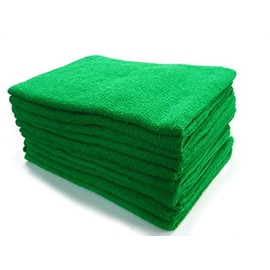 Long Towels, Green, Set of 10