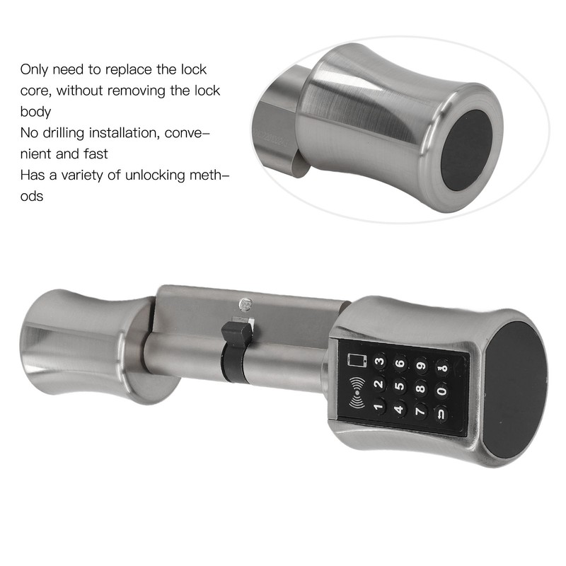 Keyless Electric Lock Stainless Steel Brass Low Consumption Smart Cylinder