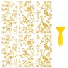 Peacoblue Gold Branches, Birds Rub On Transfers for Furniture 6"x12"