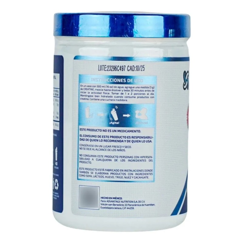 Creatina Monohidratada NST Creapure 60 Porciones Sin Sabor Polvo
