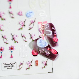 5D Embossed Nail Stickers for Nail Art - Self-Adhesive Floral Nail Decals, Summer Plant Nail Art Stickers for Manicure Decoration (111)