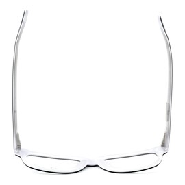 Calabria Ernest 4617 Cat-Eye Reading Glasses +4.50 Matte Black Crystal Clear Layered Silver Studs Men Women 52mm