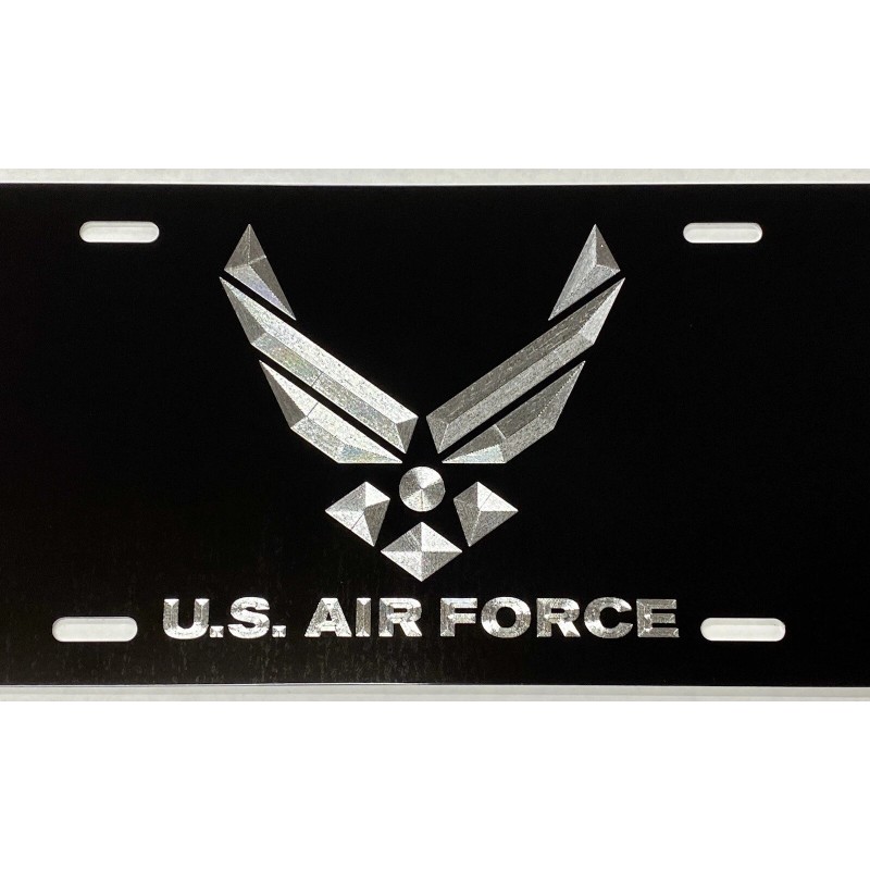 Diamond Etched Products Engraved US AIR FORCE Car Tag Diamond