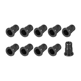 METALLIXITY Rivet Nuts (M5) 20Pcs, Carbon Steel Half Hex Threaded Insert Nuts - for Furniture Mechanical Fasteners, Black