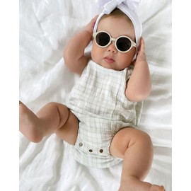 Hycredi Baby Polarized Sunglasses with Strap UV400 Protection Infant Toddlers Sun Glasses for Age 0-24months-(White+Brown)