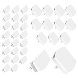 Pack of 36 55 mm x 9 mm Plastic Bed Slatted Frame Cover Replacement Holder Caps for Securing Wooden Slats, Bed Box for Single, Double and King Size Beds (12 End Caps + 24 Centre Caps), White