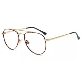 Firmoo Aviator 2.5x Reading Glasses Women/Men, Blue Light Blocking for Digital Screens UV Protection, Light weight Tortoise Aviator Metal Frame