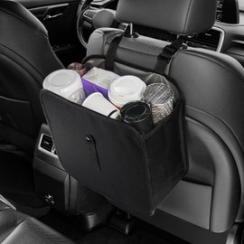 Amiss Foldable Car Trash Can, Collapsible Garbage Bag for Car, Hanging Waterproof Leakproof Trash Can Storage Bag, Automotive Interior Accessories, Multifunctional Car Storage Bag (2 Gallon)