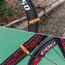 CXWXC Zip Tie Lock - 4-Digit Combo Cable Locks for Bike Motorcycle Helmet, Skateboard, Skis, Snowboard, Stroller & Cabinet - Ideal for Lightweight Security (Orange, 45CM)