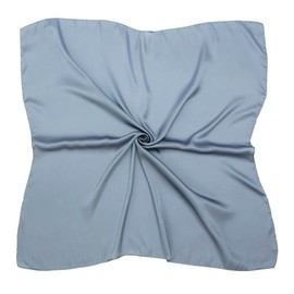 NaSoPerfect 27 inch Silk Feeling Scarf Square Satin Head Scarf Solid Color Neck Scarfs for Women Blue