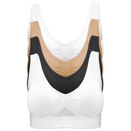 Pretty Seamless BH ohne Bügel Nahtloser Sport BH im 4er Pack für Sport Freizeit und Beruf