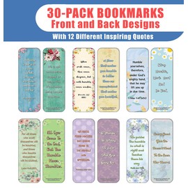 NewEights Famous Verses and Quotes on Humility (30-Pack) – Daily Motivational Card Set – Collection Set Book Page Clippers – Ideal for Church Events