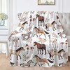 Horse Rose Blanket for Baby Girls Flowers Throw Blanket for