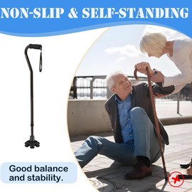 AUSTYLCO 2 Pcs Cane Tips,Upgrade 6-Prong,3/4 Inch,Non-Slip and Durable,Self Standing Quad Base Replacement for Most Walking Canes,Walking Sticks,Folding Canes and Offset Canes,Black