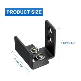 QUARKZMAN Barn Door Guide Adjustable U Bracket Flush Design Flat Swing Plug Carbon Steel Sliding Barn Door Fitting Set for Door Cabinet Black