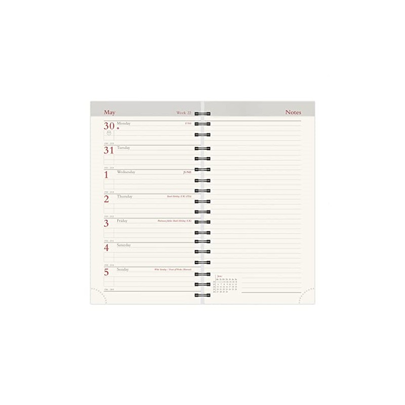 2025 Diplomat Pocket Diary Refill/Insert - Week with Notes -