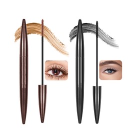 2PCS Smudge-Proof Waterproof Brown Mascara, Lengthening & Volumizing, Hypoallergenic, Fine Brush for Precise Lashes, Ideal for Sensitive Eyes & Mature Women
