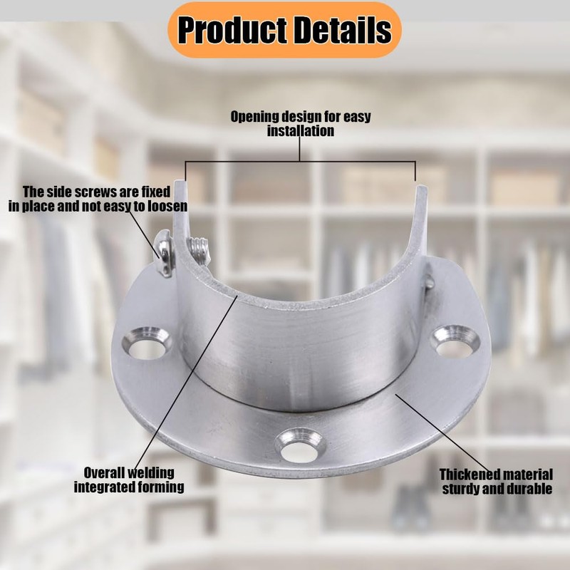 ASISUN 2 Pcs Oval Clothes Rail Rack Rack Rack Holder
