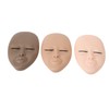 3pcs Lash Mannequin Head Double Layers Realistic Training 3D Rubber
