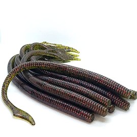 10" Worm - Qty 10/Pack (Watermelon with red Flake)