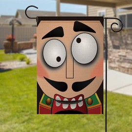 chengxun Cute and Funny Nutcracker Christmas Flag Double Sided Polyester Hope Flag Christmas Gift Outdoor Home Decoration Jute Flag 12.8 x 18 Inch