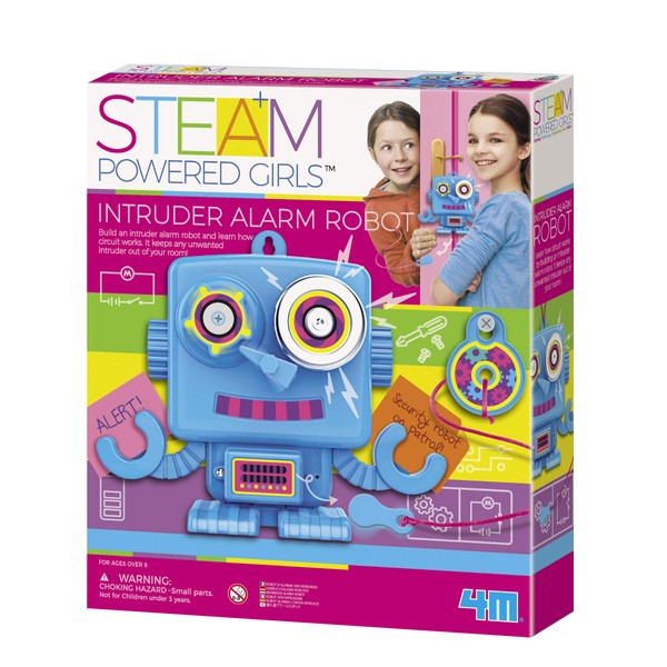 4M Toysmith, STEAM Powered Girls Intruder Alarm Robot, Build A Robot DIY Stem Toy, for Girls Ages 8+