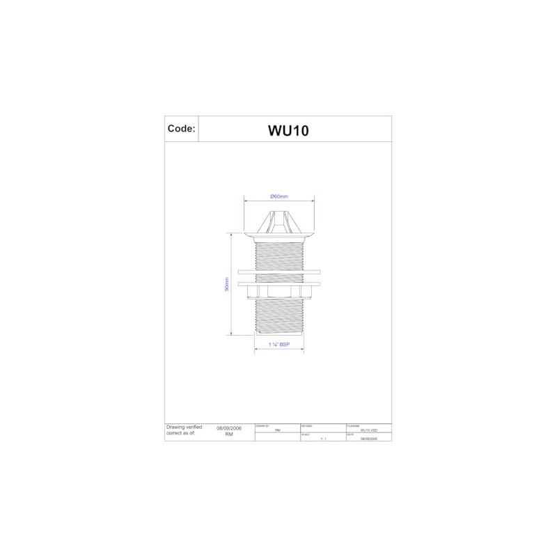 McAlpine WU10 Domed Flange Urinal Waste, White