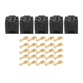 Senzeal 30A 5 Pin Relay Connector Socket with 25 x 6.3mm Terminals Car Truck Vehicle Relay Case Holder,Pack of 5