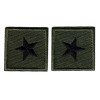 1 Star Black on OD Green 1.25" collar patches SMALL