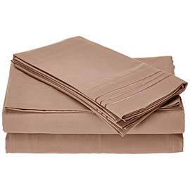Elegant Comfort Bedding Luxury 4-Piece Bed Sheet Set 1500 Premier Hotel Quality Wrinkle Free with Deep Pockets, King, Taupe
