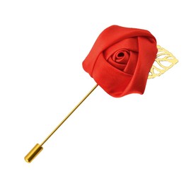 Flower Lapel Pins for Men Wedding Brooches Cloth Art Hand-Made Rose Flower Brooch Lapel Pin Boutonniere Pins for Men Red Rose Brooch Pin Suit Accessories for Bridegroom Groomsman