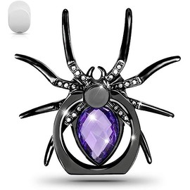 Spider Ring Holder Stand for Mobile, Tablets, 360 Degree Rotation Universal Finger Kickstand with Polished Metal Phone Grip for Cell Phone (Purple)