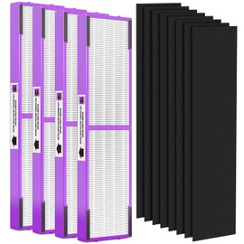 FLT5250PT True HEPA Replacement Filter C Pet, Compatible with Germ-Guardian AC5250PT, AC5000E, AC5300B, AC5350W, AC5350B, CDAP5500 Air Purifiers, 4 HEPA Filter and 8 Pre-Filters