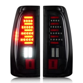 LED Tail Lights Assembly Fit for 03-06 Chevy Silverado 1500 2500 3500, for 04-06 GMC Sierra 1500 1500HD 2500 2500HD 3500, for 07 Silverado & Sierra Classic, Taillights Rear Brake Lamp Set, Smoked Lens