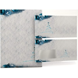 Christmas Letter Paper with Footprints in the Snow 50 Blatt A4 + 50 Matching Envelopes Window Envelopes