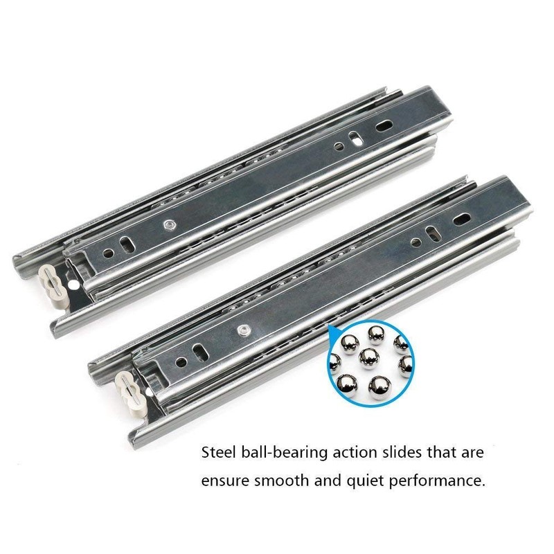 Drawer Slides, URBEST 10 Inch Full Extension 3 Section Ball