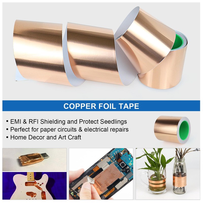 BOMEI PACK Copper Foil Tape with Conductive Adhesive for Guitar