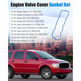 VS50652R Engine Valve Cover Gasket Set Fit for Ram 1500 3.7L 2005-2010 Fit for Jeep Grand Cherokee 3.7L 2005-2010 Fit for Jeep Liberty 3.7L 2005-2012 Fit for Dodge(2+20+1)