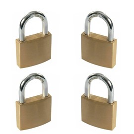 Dapetz ® Pack of 4 Brass Small Padlocks with 3 Keys for Luggage, Lockers, Toolboxes, Cupboards,Backpack Lock, Gym Locker Lock & Sports Bags Etc, 20mm,