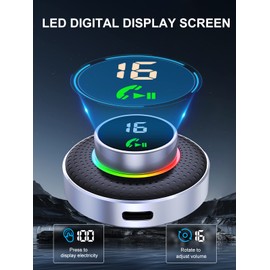 Glangeh Bluetooth Receiver 3.5mm, [Enlarged Button & LED Display Screen] Aux Adapter for Car, 5.3 Car Stereo/Home Stereo/Headphones, Support Siri/Hands-free call, Silver (J47)