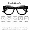 DOOViC Blaulichtfilter Lesebrille Schwarz Damen 2,25 - Großer Rahmen Breite