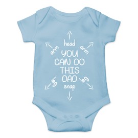 You Can Do This Dad - Funny Baby Essentials Bodysuit - Cute Baby Girl Clothes Newborn Boy Outfit (6 Months, Light Blue)